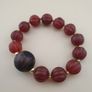 Vintage Melon Shape Carnelian Agate & Etched Carnelian Bracelet Image 5