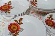 Vintage Tableware with Sunflowers