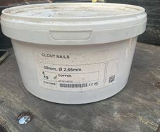 Copper clout nails 30mm X 2.65mm (5) 5 Kg tubs .
