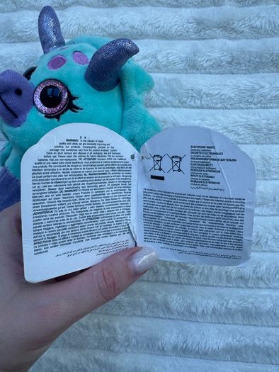 Popetz Triceratops Dinosaur Jumping Plush Toy Sot Teal Purple NO Sounds Eolo Toys Used Please see photos