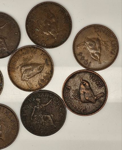 Great Britain 1/4d Farthing Lot 1886 1934 1926 1939 1943 1944 1945 1947 1951 1952x2