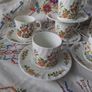 Six Aynsley Cottage Garden Coffee Cups&  Saucers Image 3