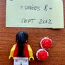 Lego minifigure Red Cheerleader - Series 8 (2012) Image 2