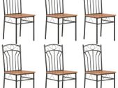 Dining Chairs 6 pcs Brown MDF