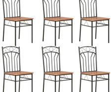 Dining Chairs 6 pcs Brown MDF