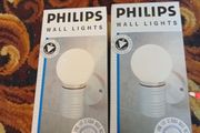 Pair of Vintage 1980s Philips SL Aqua 13 Wall Lights.  New Old Stock &amp; Boxed