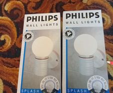 Pair of Vintage 1980s Philips SL Aqua 13 Wall Lights.  New Old Stock & Boxed