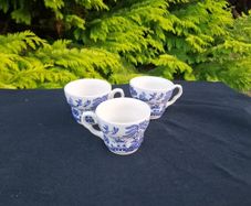 3 ceramic willow style cups postage possible