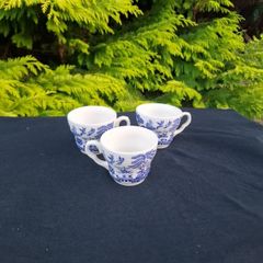 3 ceramic willow style cups postage possible