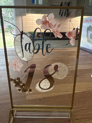 Pressed flower table numbers