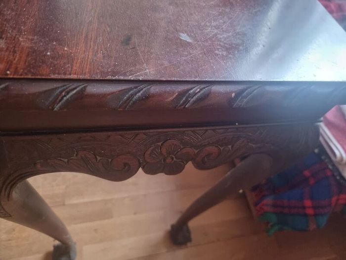 Hall Table Mahogany with carved edge/legs