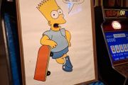 Vintage 1990 framed Bart Simpson original poster