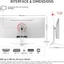 34 Inch IPS Ultrawide 120Hz Gaming Computer Monitors, 21-9 UWFHD (2560x1080) PC Screen, 128percent sRGB, Adaptive Sync, 178 Viewing Angle Display Port HDMI Compatible with Wall mounting - White Image 6