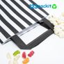 Lot of 20 pcs Black stripe Candy bags with handles size 18 x 23 x 8 cm excellent for parties, b'day, wedding, candy cart , Sweet bags with handles Image 3