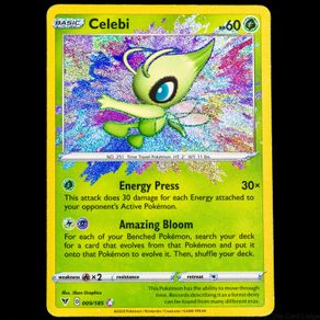Celebi 009/185 Amazing Ultra Holo Rare Sword and Shield Vivid Voltage SWSH Pokemon Card