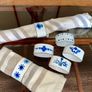 Vintage Rare 1990s IKEA Heder Enamel Blue and White Napkin rings by Katarina Brieditis Image 7