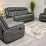 Westwood Grey & Biscuit Fabric Recliner Sofa Set Image 5