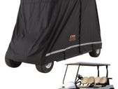 Black Golf Cart Rain Cover 4 Person Golf Cart Cover 283 x 120 x 170cm, 600D Waterproof, Portable Storage Cover with Zipper, Fits Most Golf Carts