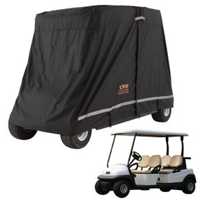 Black Golf Cart Rain Cover 4 Person Golf Cart Cover 283 x 120 x 170cm, 600D Waterproof, Portable Storage Cover with Zipper, Fits Most Golf Carts