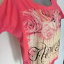 Deep pale pink printed top size UK12 EU40 Postage included Image 3
