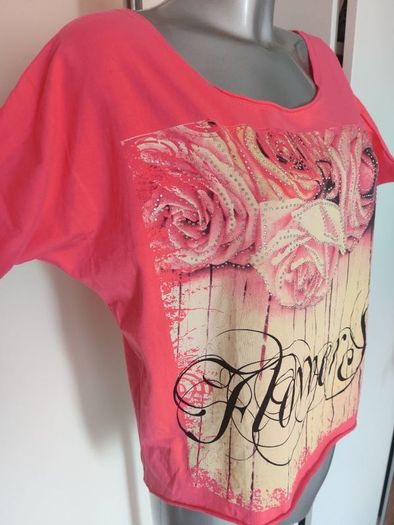 Deep pale pink printed top size UK12 EU40 Postage included