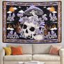 MULTIPLE SIZES AVAILABLE Skull Tapestry Purple Mushroom Wall Hanging Skeleton Wall Tapestries Moon Sun Wall Towel Wall Art for Bedroom Living Room 59.1x51.2in Image 5