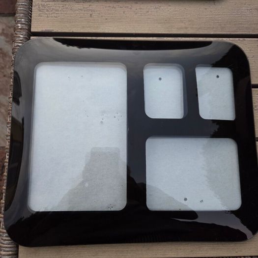 5 Retro curved black glass frames