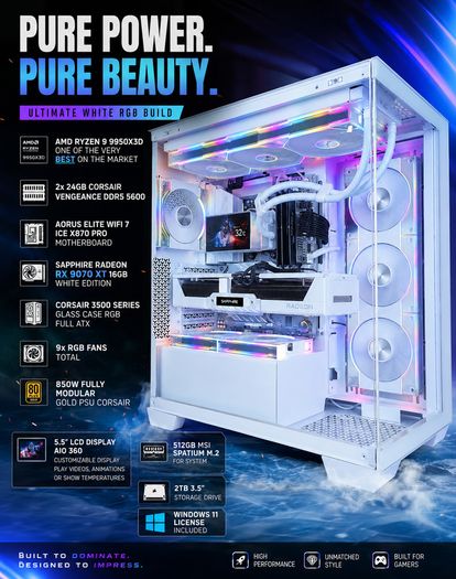 Custom gaming pc RYZEN 9 9950x3d 48gb rx9070xt