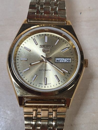 Seiko 5 Gold Watch Replica Mens