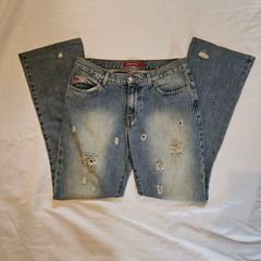 Miss Sixty Blue Vintage Bootcut Ripped Jeans