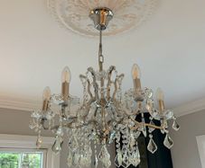Large 6-Arm Crystal Chandelier