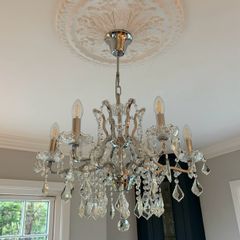 Large 6-Arm Crystal Chandelier