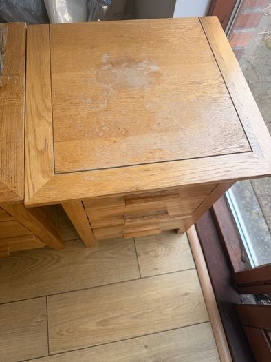 2 Solid Oak Bedside Table