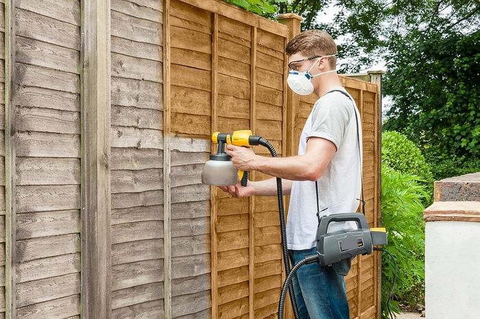 Paint sprayer for fences barns decks and garden furniture