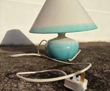Louis Mulcahy Handmade Sea Green Pottery Table Lamp 29cm