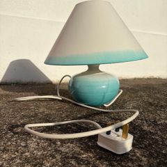 Louis Mulcahy Handmade Sea Green Pottery Table Lamp 29cm