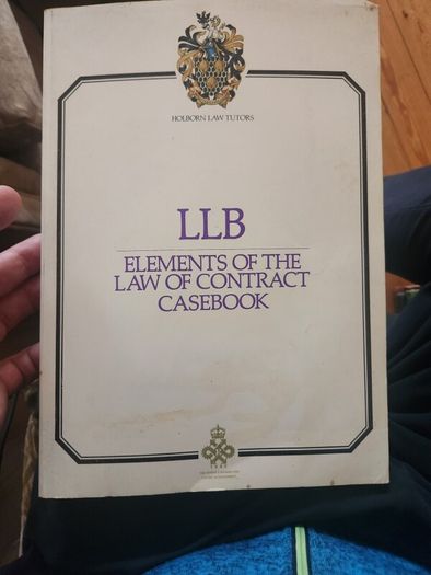 Law Books X 2. Llb Elements Of The Law Of Contract Casebook. Suitable For Law Students Studying For An Llb Elements Of The Law. 2 X First Edition Large Volume Paperback Books In Good Condition.