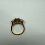 3 Stone ring Oval Emerald and Brilliants in 9ct Gold Image 3