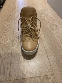 As New, size 9-10, Giuseppe Zanotti Beige Mid Top Trainers