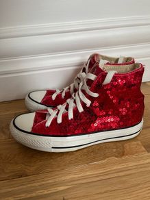 Red Sparkly Converse Boots