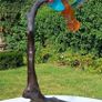Hummingbird & Flower (40cm) - Patinated Bronze Image 3