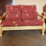 Pine two-seater sofa and Matching Armchair Image 3