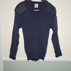Mens The Wooley Pully miltary spec Jumper 100% wool commando 007 moonraker Size Large navy vintage