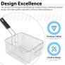 Stainless Steel Fryer Frying Basket Rectangle Wire Mesh Strainer with Long Handle Frying Cooking Tool Kitchen Cooking Tool for 6L fryer Image 5