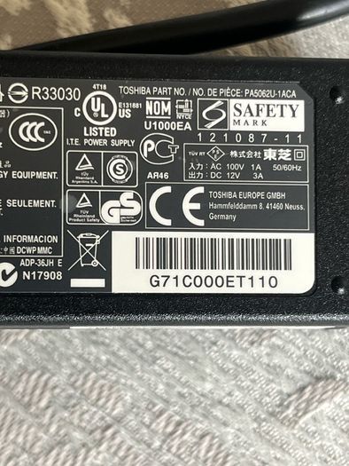 toshiba charger laptop or tablet
