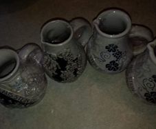 Set 4 German Small jug "Fine wine in a Stein by Stein" jug
