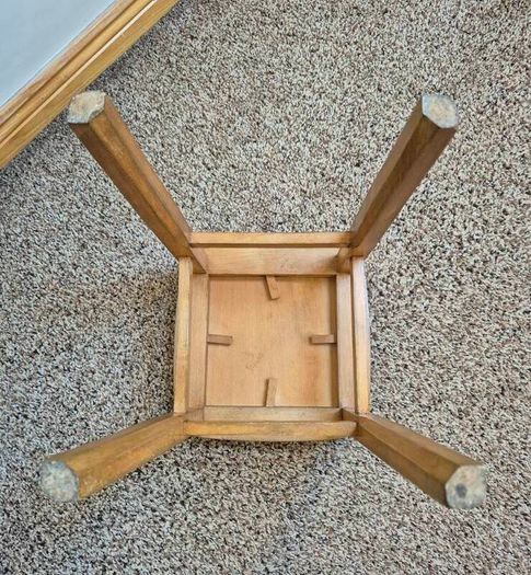 Rare Mid-Century Beech Utility Stool  Pristine Mint Condition