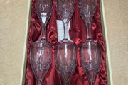 Galway Crystal Kells Wine Glasses 6 goblets
