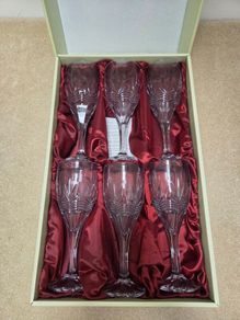 Galway Crystal Kells Wine Glasses 6 goblets