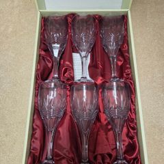 Galway Crystal Kells Wine Glasses 6 goblets